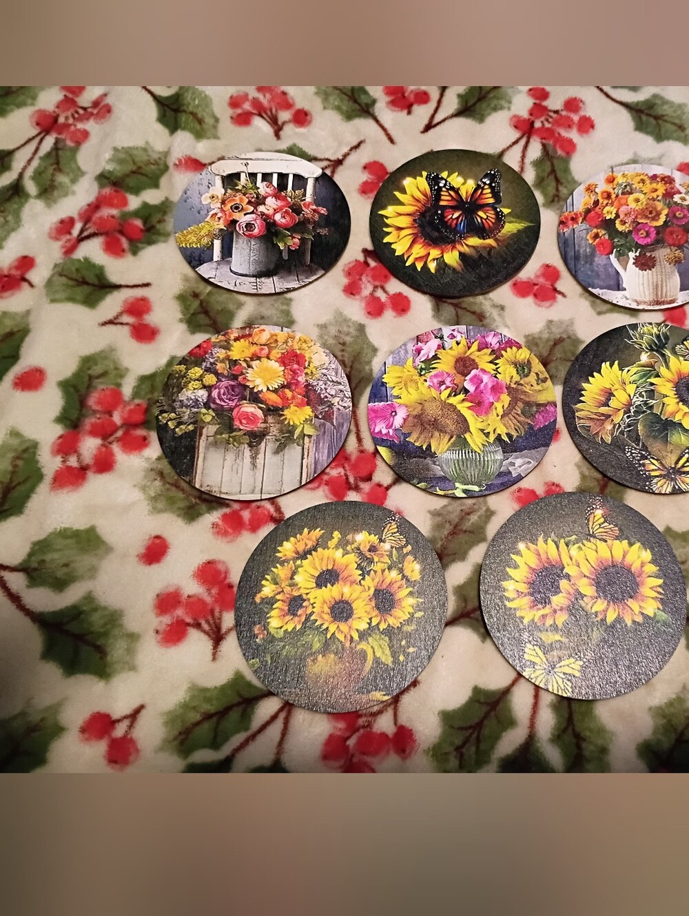 Sunflower Decorative Coasters Set -